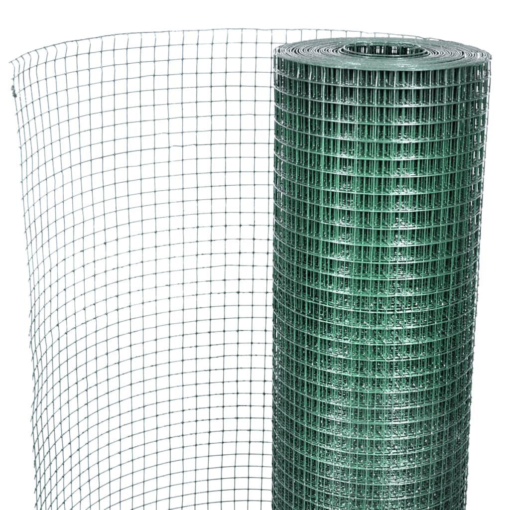 Drahtzaun für Hühner Verzinkter Stahl 1x25 m Grün