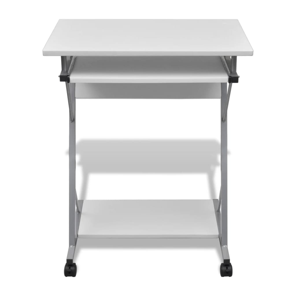 Computertisch Computerwagen PC Tisch Bürotisch Laptop auf Rollen weiß