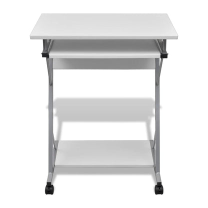 Computertisch Computerwagen PC Tisch Bürotisch Laptop auf Rollen weiß