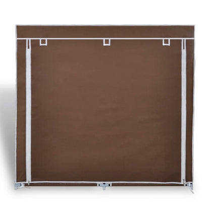 Stoff Schuhschrank mit Abdeckung 115 x 28 x 110 cm Braun