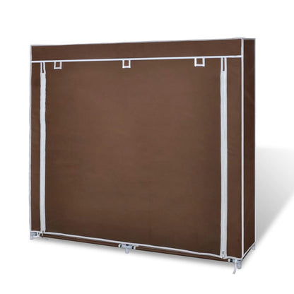 Stoff Schuhschrank mit Abdeckung 115 x 28 x 110 cm Braun