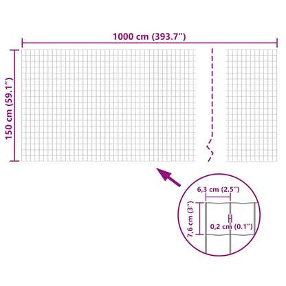 Gitterzaun Schweiß Maschendraht gitter 10x1,5m