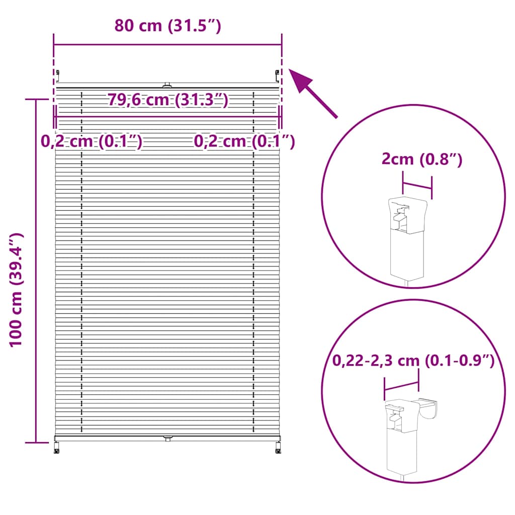 Plissee Faltrollo Rollo Plisseerollo 80x100cm Creme