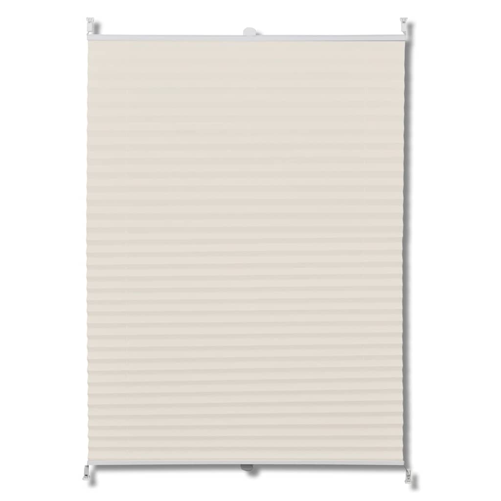 Plissee Faltrollo Rollo Jalousie klemmen 90x125cm Creme