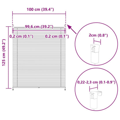 Plisseret rullegardin 100x125cm creme