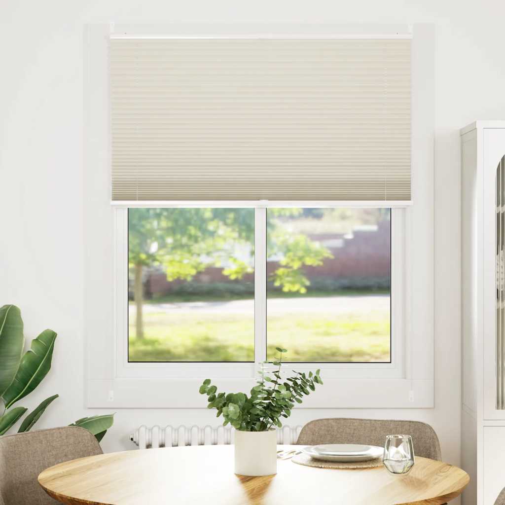 Plisseret rullegardin 100x125cm creme