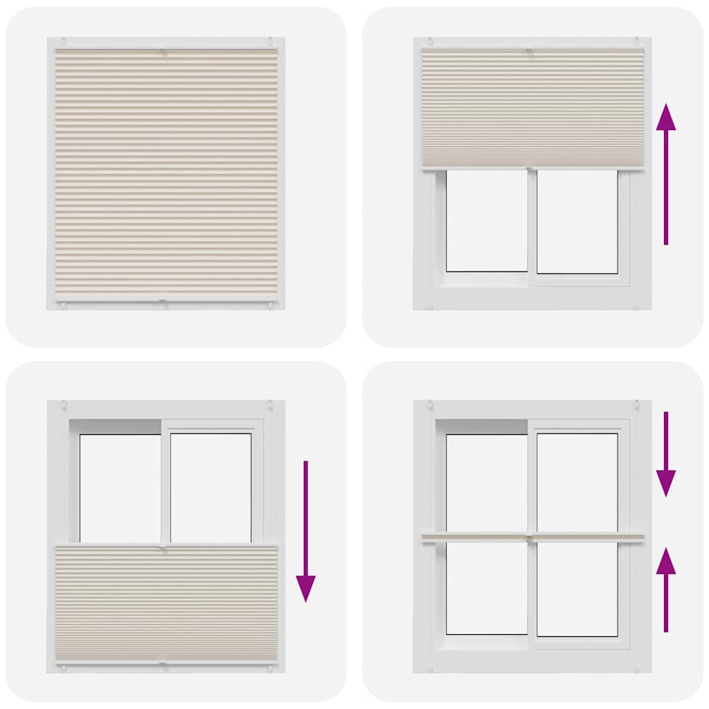 Plisseret rullegardin 100x150cm creme