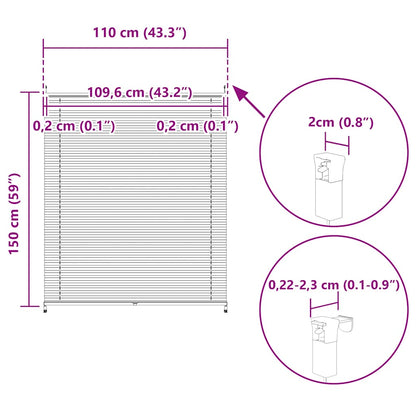Plissee Faltrollo Rollo Plisseerollo 110x150cm Weiß