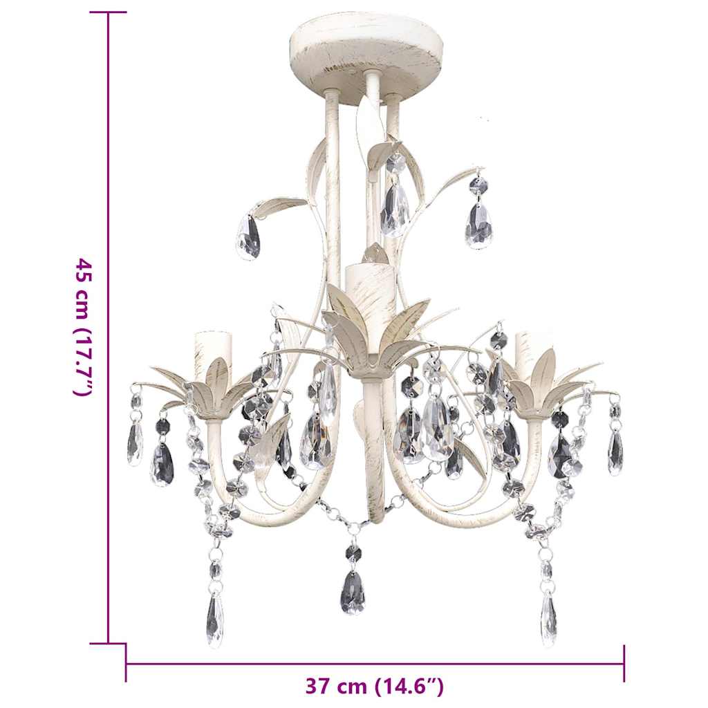 Kronleuchter Pendelleuchte Kristall Lampe Lüster Leuchte weiß