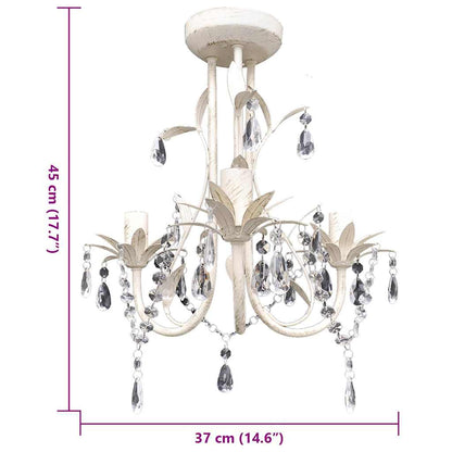 Kronleuchter Pendelleuchte Kristall Lampe Lüster Leuchte weiß