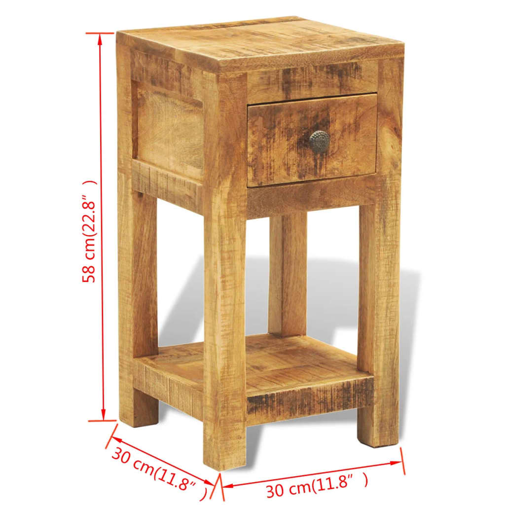 Nachttisch mit 1 Schublade Massivholz Mango