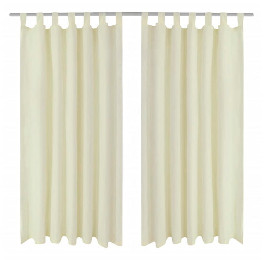 Vorhänge Gardinen aus Satin 2-teilig 140 x 245 cm Creme