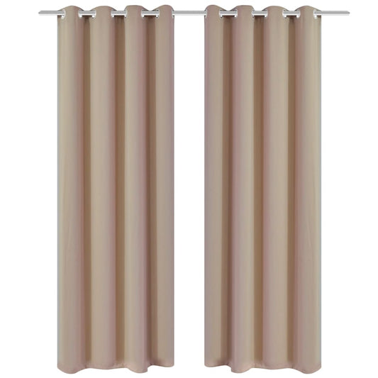 Verdunkelungs-Vorhänge mit Metallringen 135 x 245 cm Creme blackout