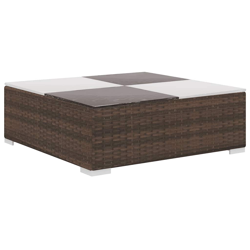 8-tlg. Garten-Lounge-Set mit Auflagen Poly Rattan Braun