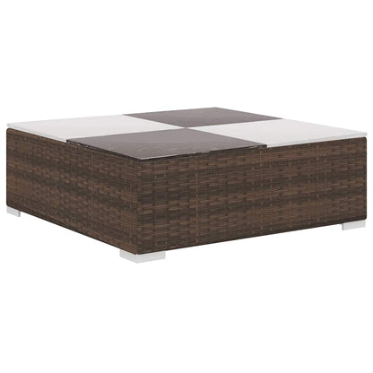 8-tlg. Garten-Lounge-Set mit Auflagen Poly Rattan Braun