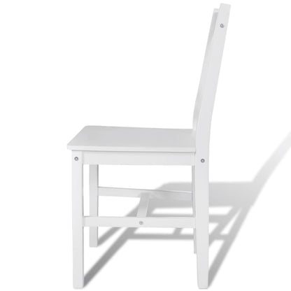 Spisestuestole 2 stk. Hvid fyrretræ