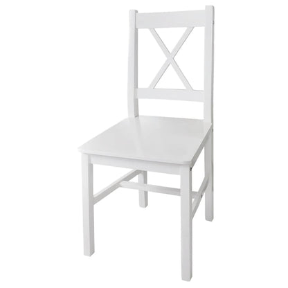 Spisestuestole 4 stk. Hvid Fyrretræ