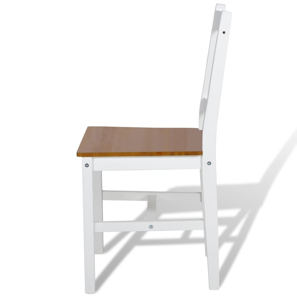 Spisestuestole 2 stk. Hvid fyrretræ