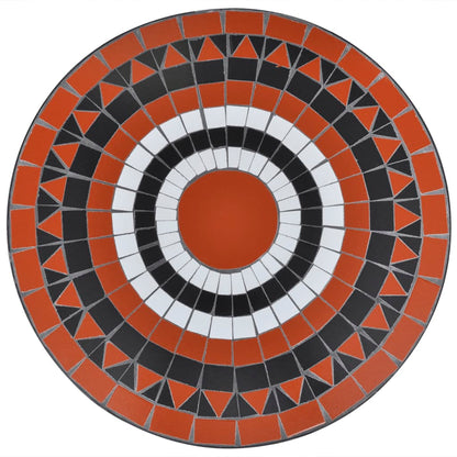 Bistrotisch Terrakotta-Rot und Weiß 60 cm Mosaik