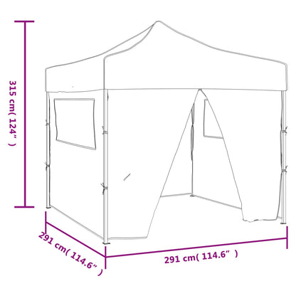 Faltzelt mit 4 Wänden 3 x 3 m Cremeweiß