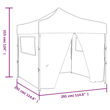 Faltzelt mit 4 Wänden 3 x 3 m Grün