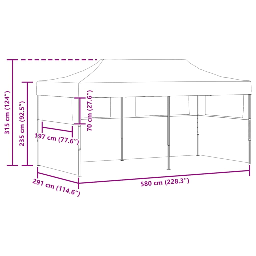 Pop-Up-Partyzelt Faltbar Creme 3×6 m