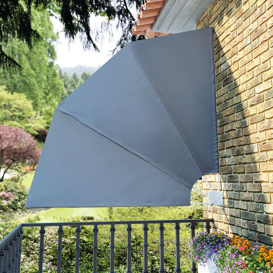 Faltbarer Balkonfächer Grau 210×210 cm