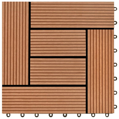 Braune Terrassenfliesen 11 Stk. 30 x 30 cm WPC 1 qm