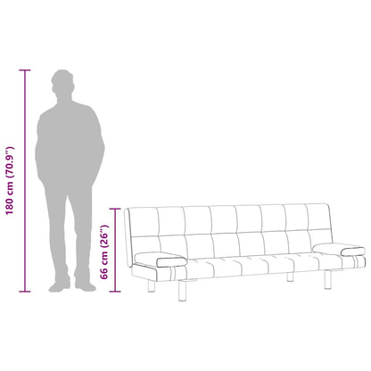 Schlafsofa mit 2 Kissen Kunstleder Ausziehbar Schwarz
