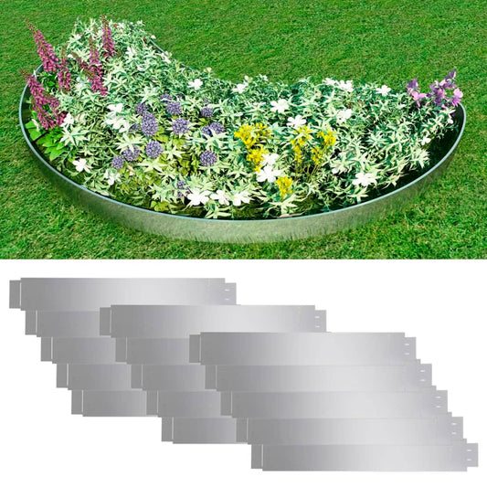 Flexible Rasenkante 15-er Set Verzinkter Stahl 100x14 cm