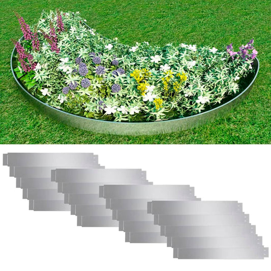 Flexible Rasenkante 20-er Set Verzinkter Stahl 100x14 cm