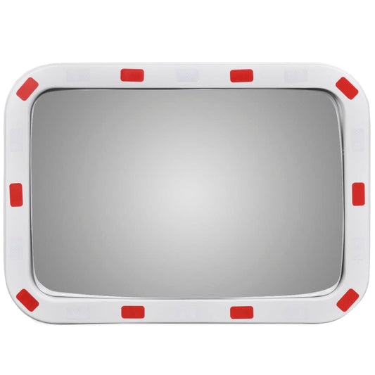 Verkehrsspiegel Konvex Viereckig 40×60 cm mit Reflektoren