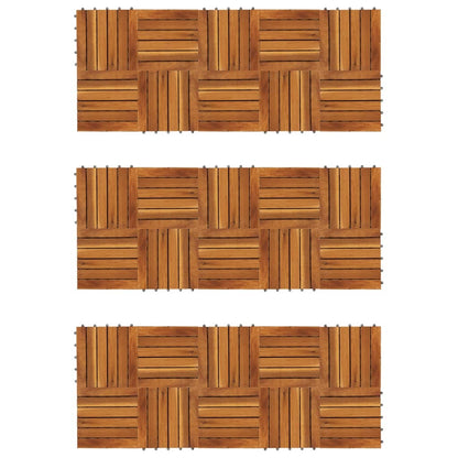 Terrassenfliesen 30 Stk. Vertikales Muster 30x30 cm Akazienholz