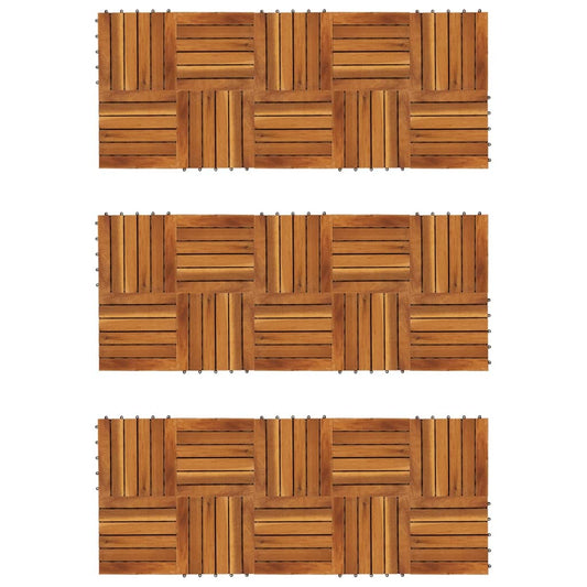 Terrassenfliesen 30 Stk. Vertikales Muster 30x30 cm Akazienholz