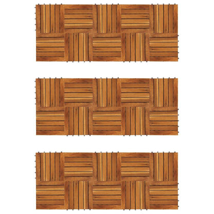 Terrassenfliesen 30 Stk. Vertikales Muster 30x30 cm Akazienholz
