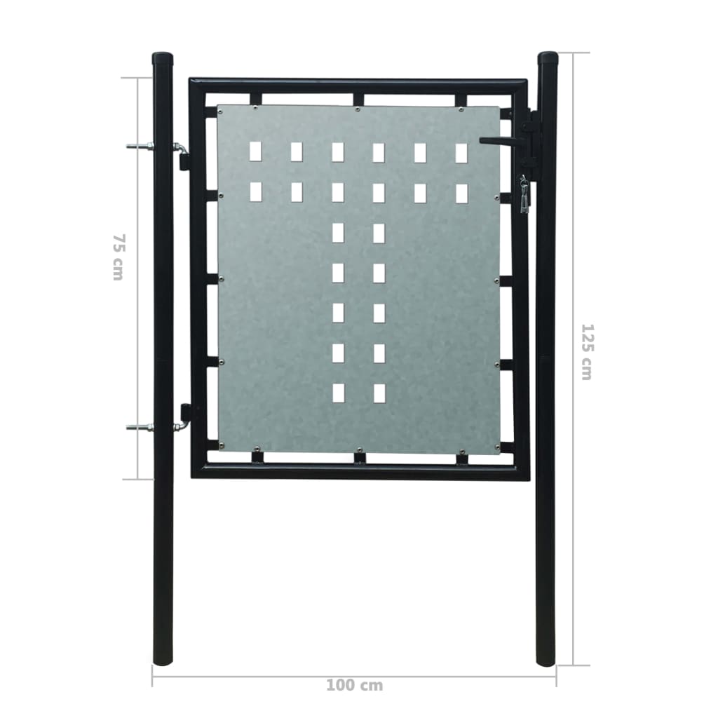 Hegnslåge (Single Gate) Sort 100x125 cm