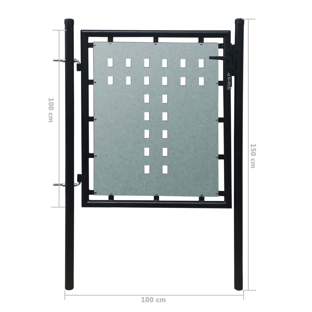 Hegnslåge (Single Gate) Sort 100x150 cm