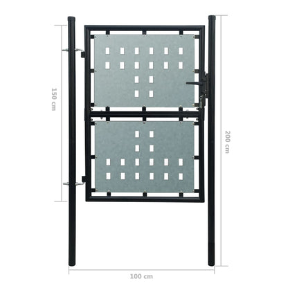 Hegnslåge (Single Gate) Sort 100x200 cm