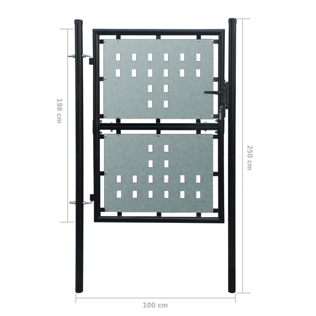 Hegnslåge (Single Gate) Sort 100x250 cm