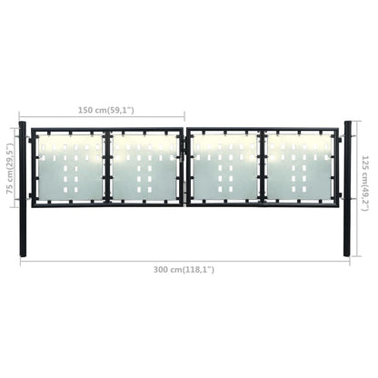 Hegnslåge (Single Gate) Sort 300x125 cm
