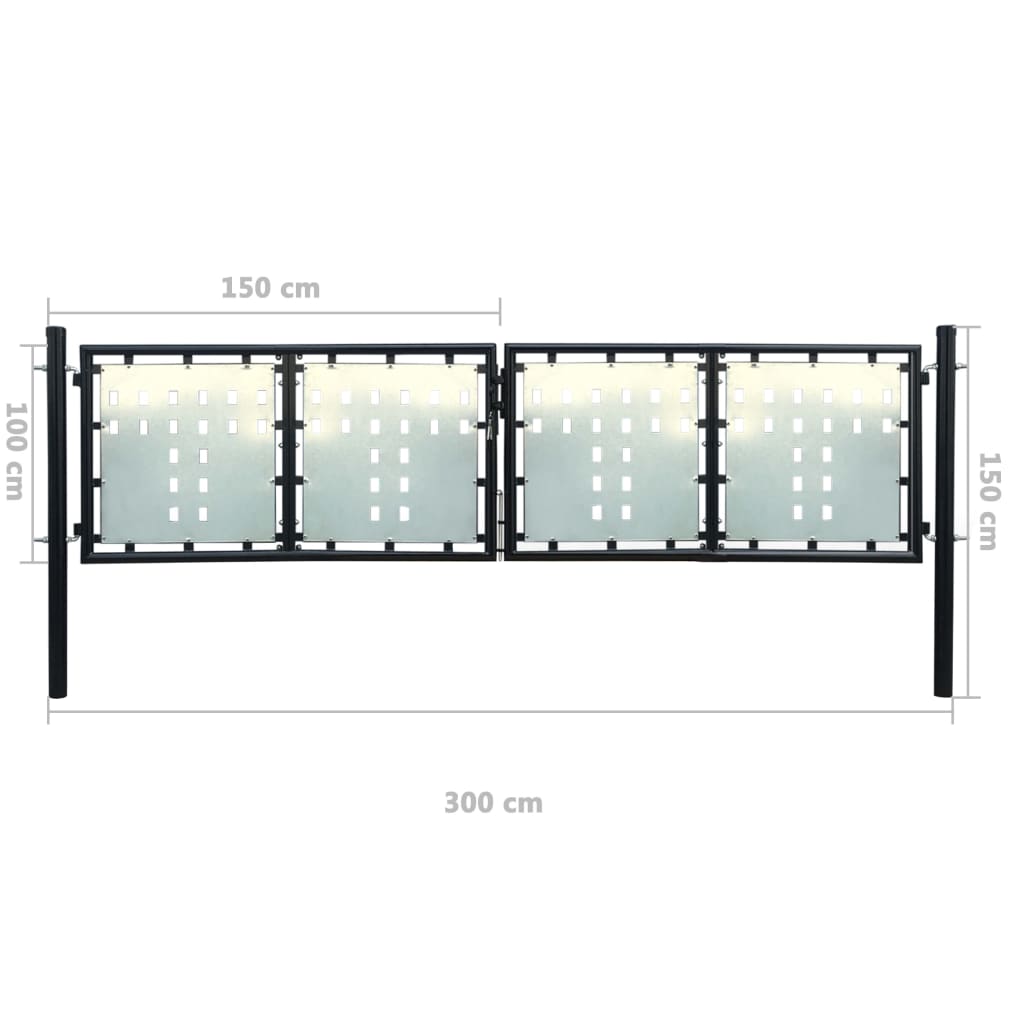 Hegnslåge (Single Gate) Sort 300x150 cm