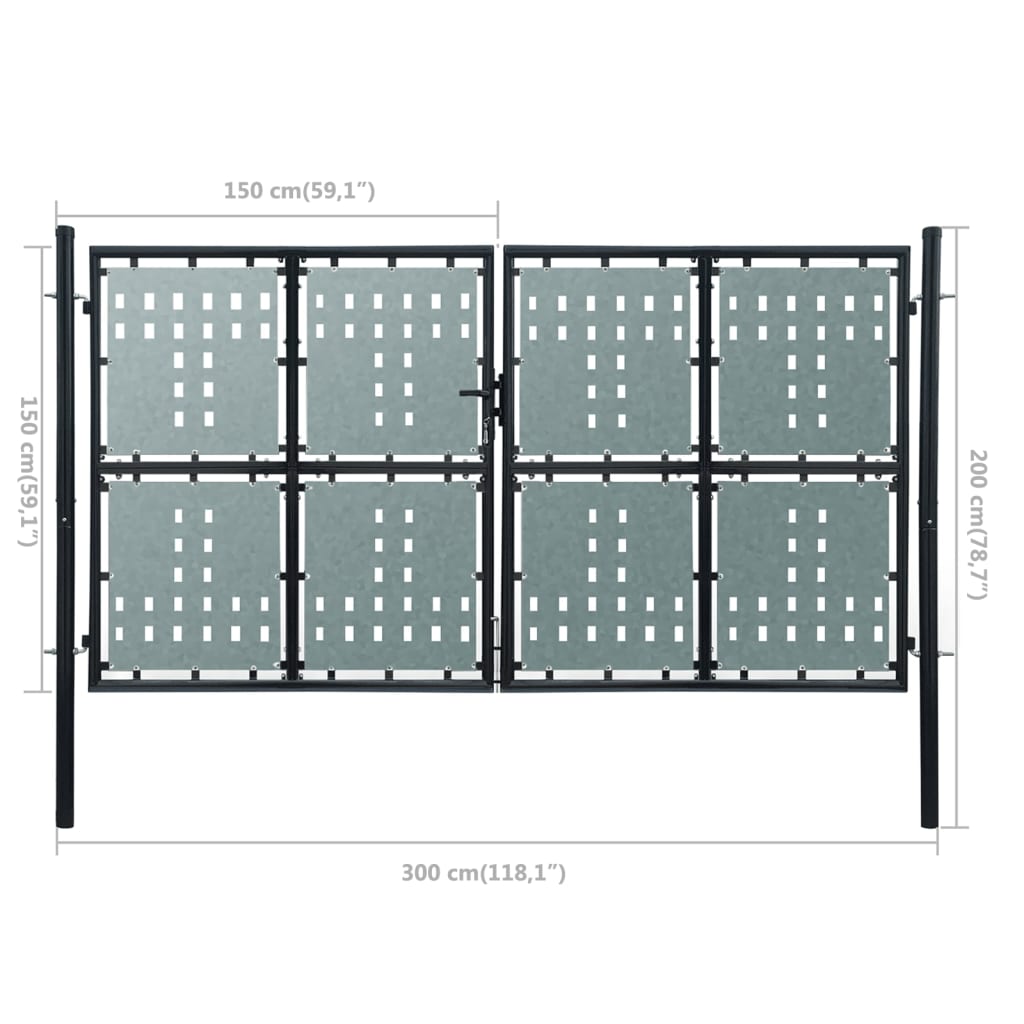 Hegnslåge (Single Gate) Sort 300x200 cm