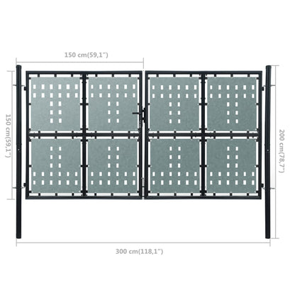 Hegnslåge (Single Gate) Sort 300x200 cm