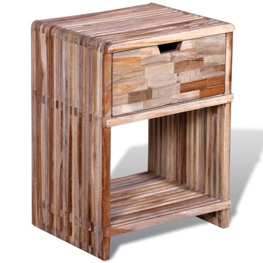 Nachttisch mit Schublade Altholz Teak