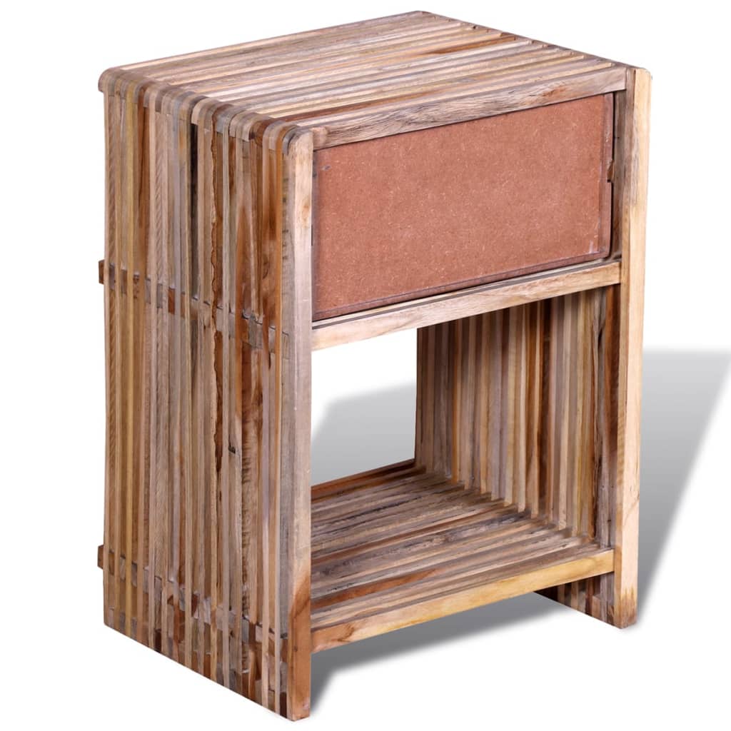 Nachttisch mit Schublade Altholz Teak