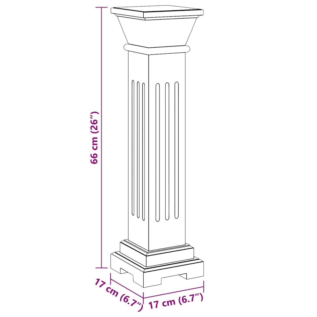 Säulen-Pflanzenständer Klassischer Stil Quadratisch MDF