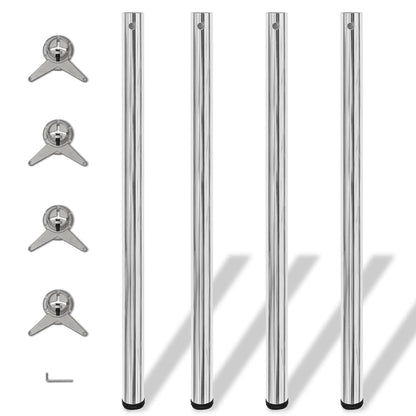 4x höhenverstellbares Tischbein Chrom 1100 mm