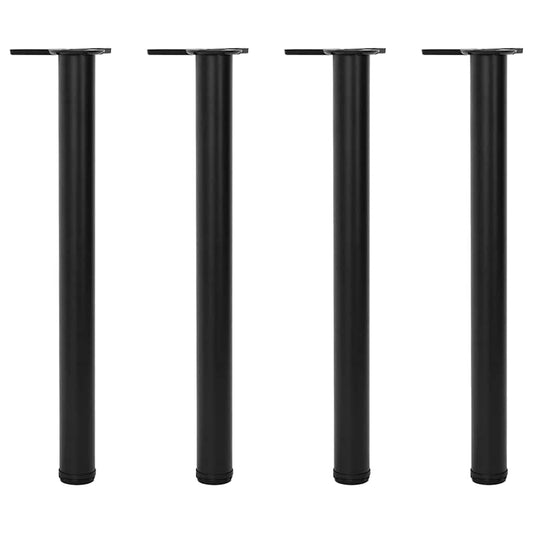 4x höhenverstellbares Tischbein Schwarz 710 mm