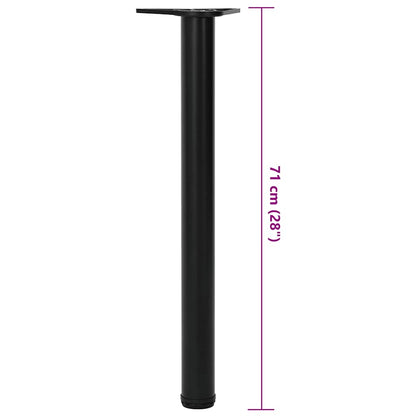 4x höhenverstellbares Tischbein Schwarz 710 mm
