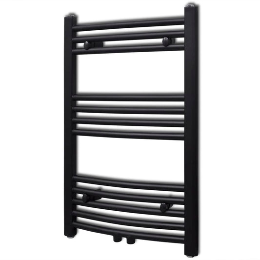Handtuchheizkörper Warmwasser Gebogen Schwarz 500x764 mm